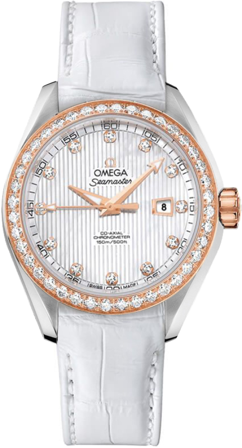 Omega Seamaster Aqua Terra Self Winding Automatic Pearl White Ladies Watch 23128342055002 