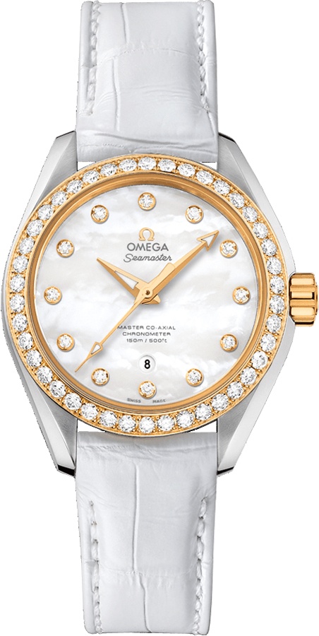 Omega Seamaster Aqua Terra Self Winding Automatic Pearl White Watch 23128342055004 