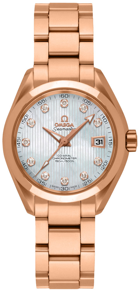 Omega Seamaster Aqua Terra Self winding Automatic Chronometer White Ladies Watch 23150302055001 