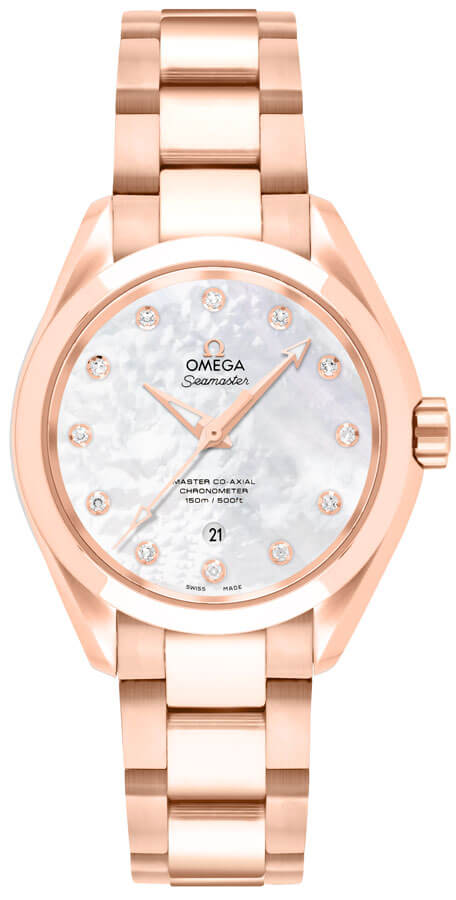 Omega Seamaster Aqua Terra Self winding Automatic Pearl White Ladies Watch 23150342055001 