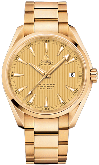 Omega Seamaster Aqua Terra Self winding Automatic Chronometer Champagne Watch 23150422108001 
