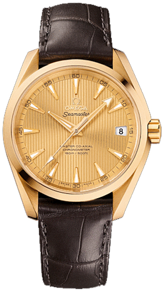 Omega Seamaster Aqua Terra Self winding Automatic Chronometer Champagne Mens Watch 23153392108001 