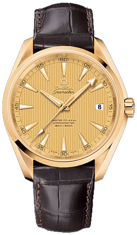 Omega Seamaster Aqua Terra Self winding Automatic Champagne Mens Watch 23153422108001 