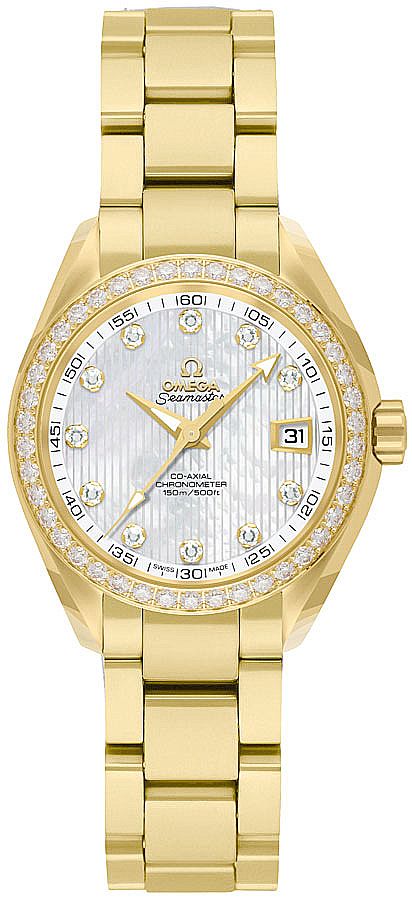Omega Seamaster Aqua Terra Self winding Automatic Pearl White Ladies Watch 23155342055001 