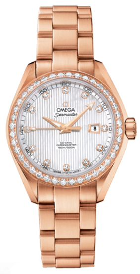 Omega Seamaster Aqua Terra Self Winding Automatic Pearl White Ladies Watch 23155342055002 