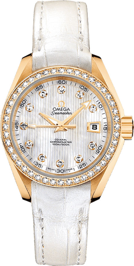 Omega Seamaster Aqua Terra Self winding Automatic Pearl White Ladies Watch 23158302055002 