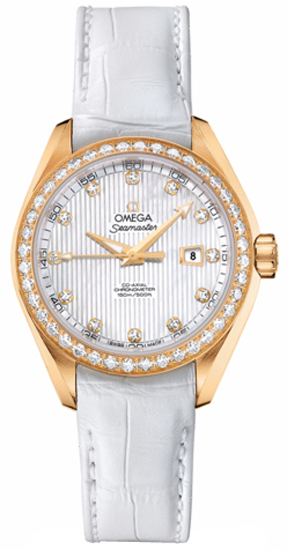 Omega Seamaster Aqua Terra Self winding Automatic Chronometer White Ladies Watch 23158342055001 