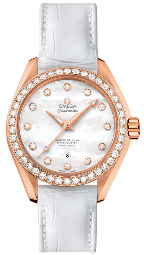 Omega Seamaster Aqua Terra Self winding Automatic Pearl White Ladies Watch 23158342055003 