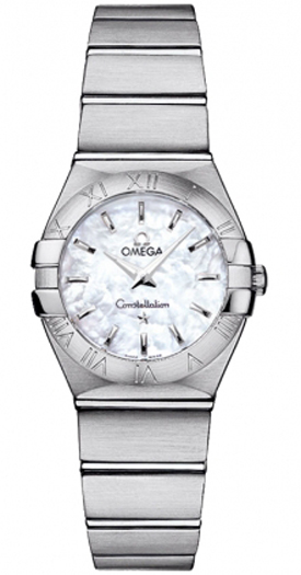 Omega Constellation Battery Operated Quartz Pearl White Ladies Watch 12310246005001 