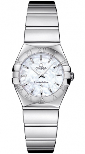 Omega Constellation Battery Operated Quartz Pearl White Ladies Watch 12310246005002 