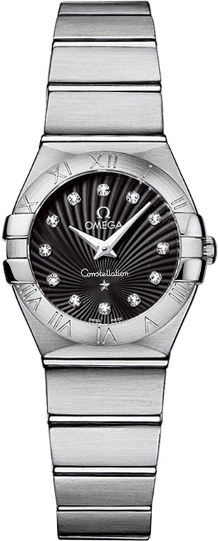 Omega Constellation Battery Operated Quartz Black Ladies Watch 12310246051001 