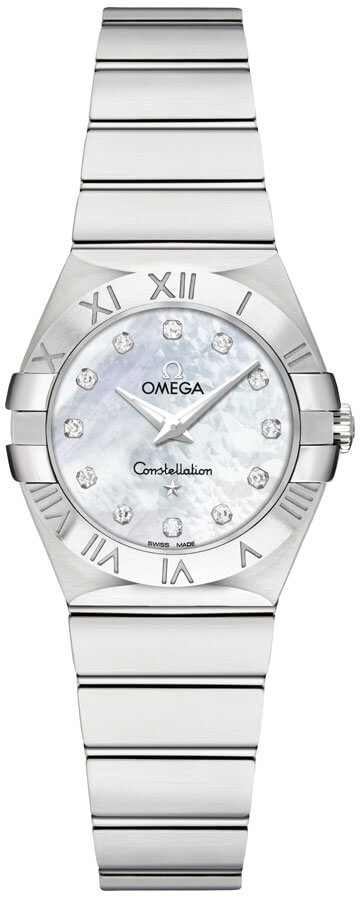 Omega Constellation Battery Operated Quartz Pearl White Ladies Watch 12310246055001 