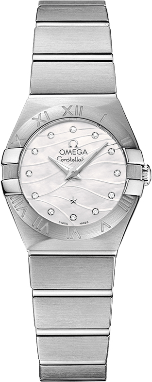 Omega Constellation Battery Operated Quartz Pearl White Ladies Watch 12310246055003 