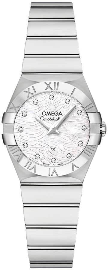 Omega Constellation Battery Operated Quartz Pearl White Ladies Watch 12310246055004 