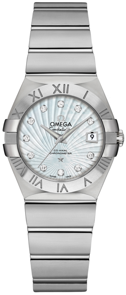 Omega Constellation Self winding Automatic Chronometer Pearl White Ladies Watch 12310272055001 
