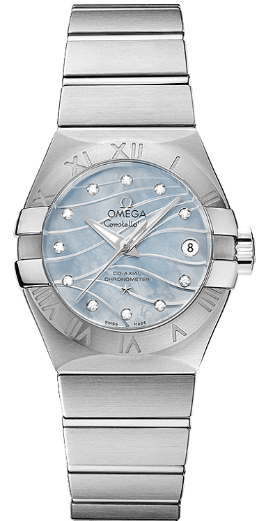 Omega Constellation Self winding Automatic Chronometer Blue Ladies Watch 12310272057001 