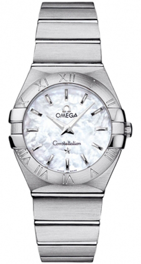 Omega Constellation Battery Operated Quartz Pearl White Ladies Watch 12310276005001 