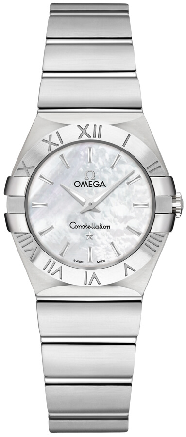 Omega Constellation Battery Operated Quartz Pearl White Ladies Watch 12310276005002 