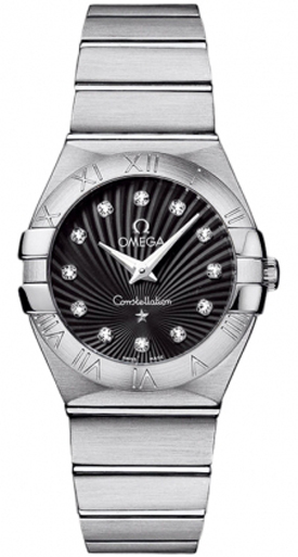 Omega Constellation Battery Operated Quartz Black Ladies Watch 12310276051001 