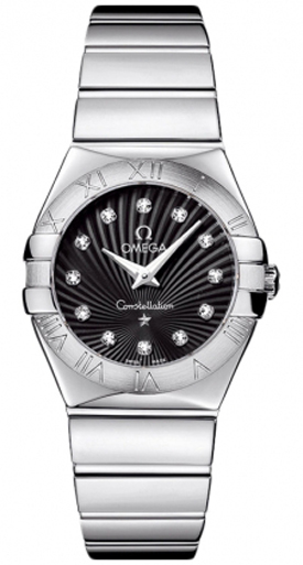 Omega Constellation Battery Operated Quartz Black Ladies Watch 12310276051002 