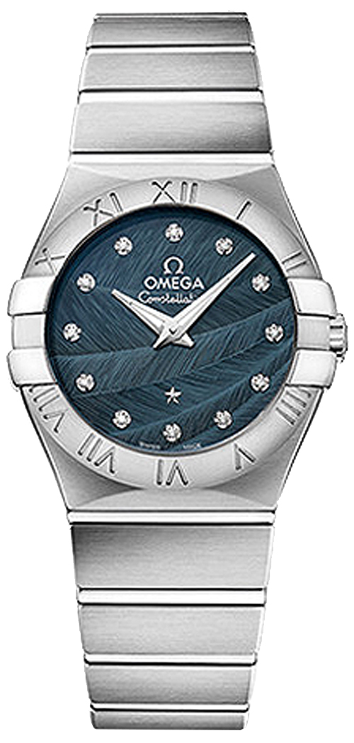 Omega Constellation Battery Operated Quartz Blue Ladies Watch 12310276053001 