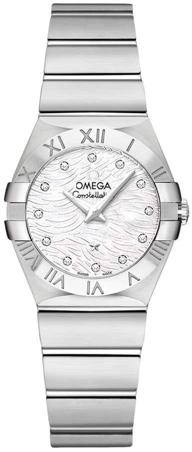 Omega Constellation Battery Operated Quartz Pearl White Ladies Watch 12310276055004 