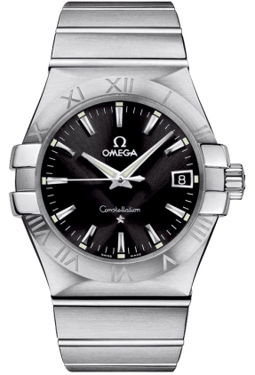 Omega Constellation Battery Operated Quartz Black Mens Watch 12310356001001 