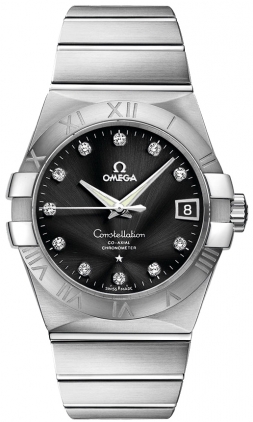 Omega Constellation Self winding Automatic Chronometer Black Mens Watch 12310382151001 