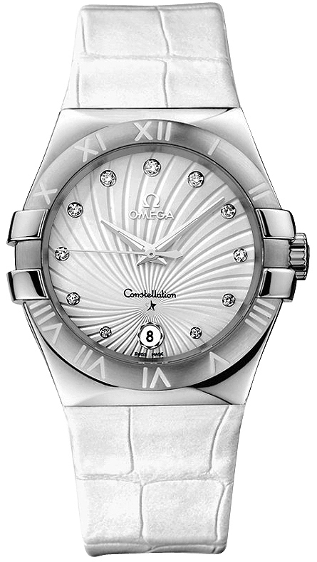 Omega Constellation Battery Operated Quartz White Watch 12313356052001 