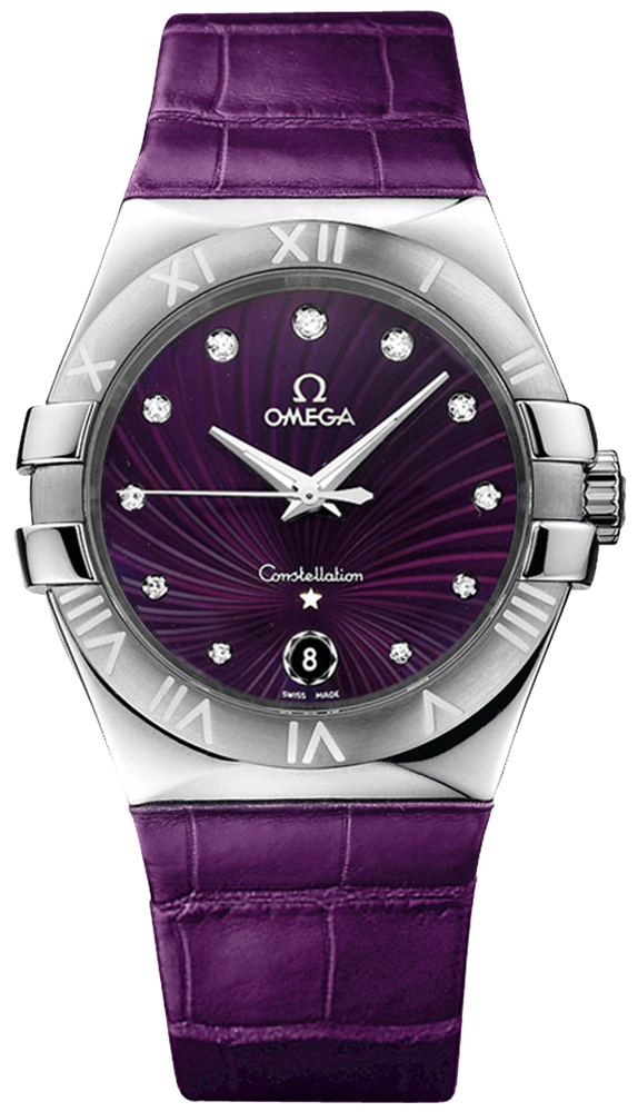 Omega Constellation Battery Operated Quartz Purple Watch 12313356060001 