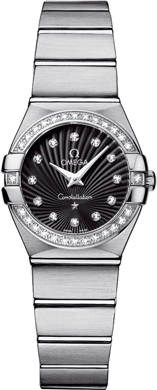 Omega Constellation Battery Operated Quartz Black Ladies Watch 12315246051001 
