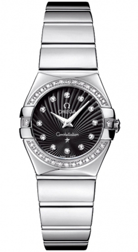 Omega Constellation Battery Operated Quartz Black Ladies Watch 12315246051002 