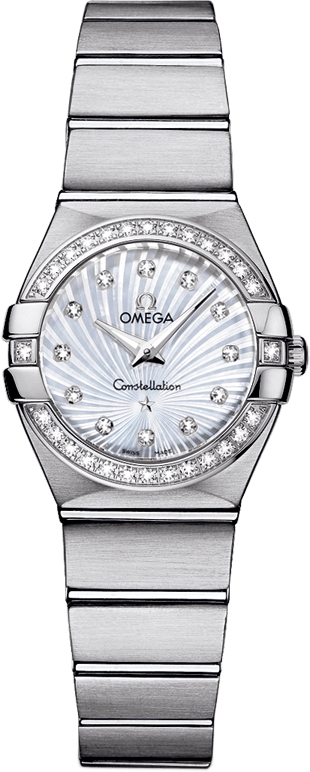Omega Constellation Battery Operated Quartz Pearl White Ladies Watch 12315246055002 