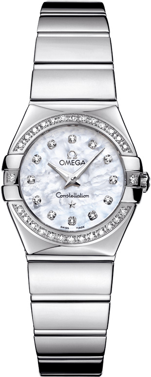 Omega Constellation Battery Operated Quartz Pearl White Ladies Watch 12315246055003 