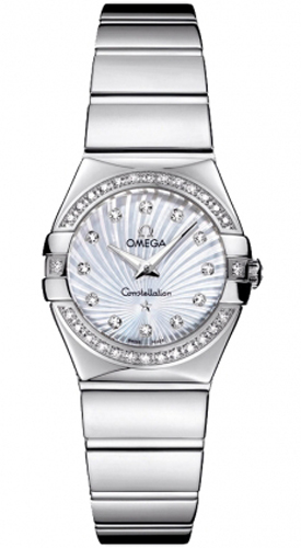 Omega Constellation Battery Operated Quartz Pearl White Ladies Watch 12315246055004 