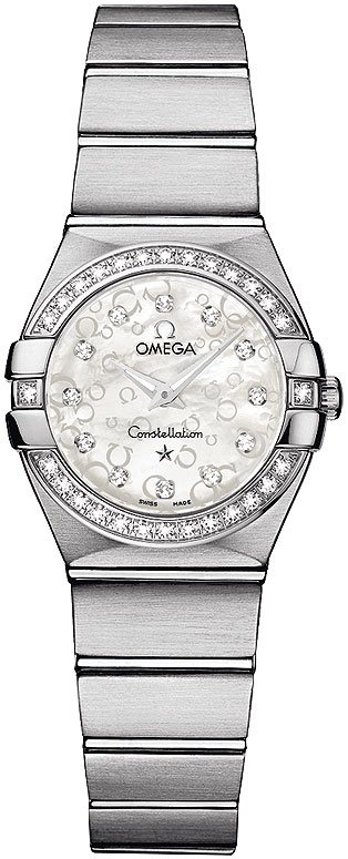 Omega Constellation Battery Operated Quartz Pearl White Ladies Watch 12315246055005 