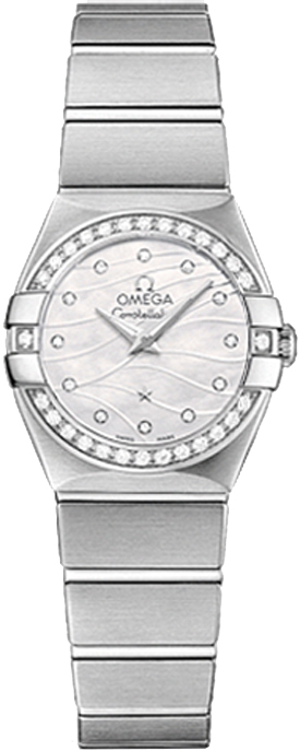 Omega Constellation Battery Operated Quartz Pearl White Ladies Watch 12315246055006 