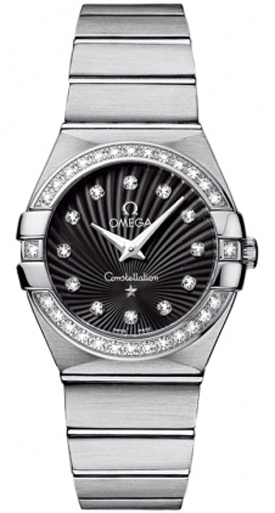 Omega Constellation Battery Operated Quartz Black Ladies Watch 12315276051001 