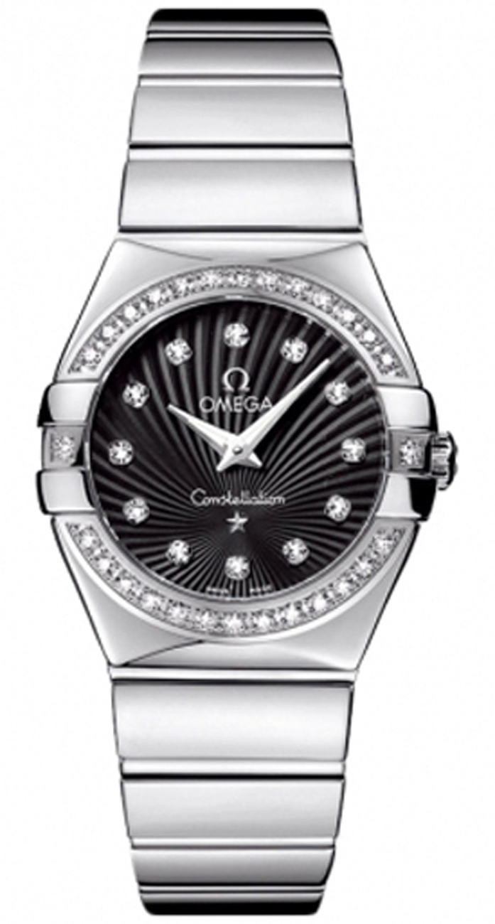 Omega Constellation Battery Operated Quartz Black Ladies Watch 12315276051002 