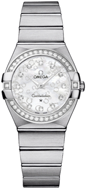 Omega Constellation Battery Operated Quartz Pearl White Ladies Watch 12315276055005 