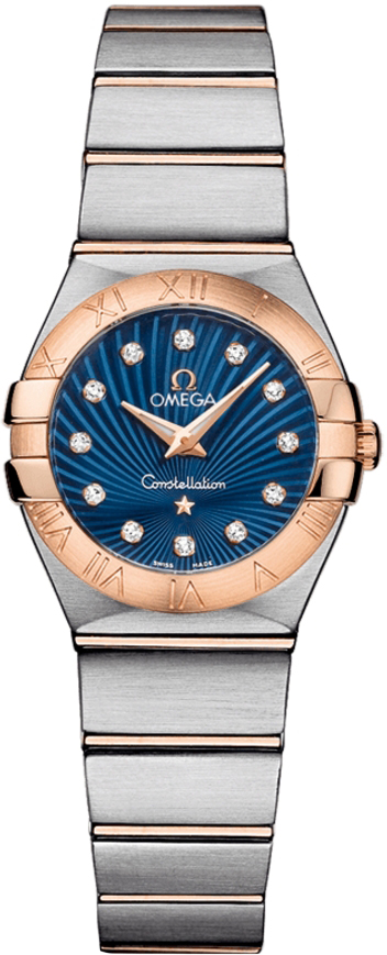 Omega Constellation Battery Operated Quartz Blue Ladies Watch 12320246053001 