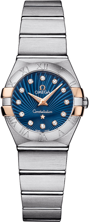 Omega Constellation Battery Operated Quartz Blue Ladies Watch 12320246053002 