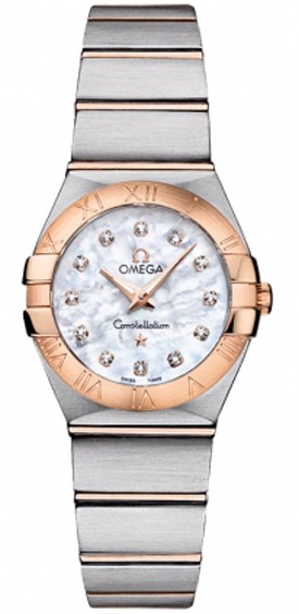 Omega Constellation Battery Operated Quartz Pearl White Ladies Watch 12320246055001 