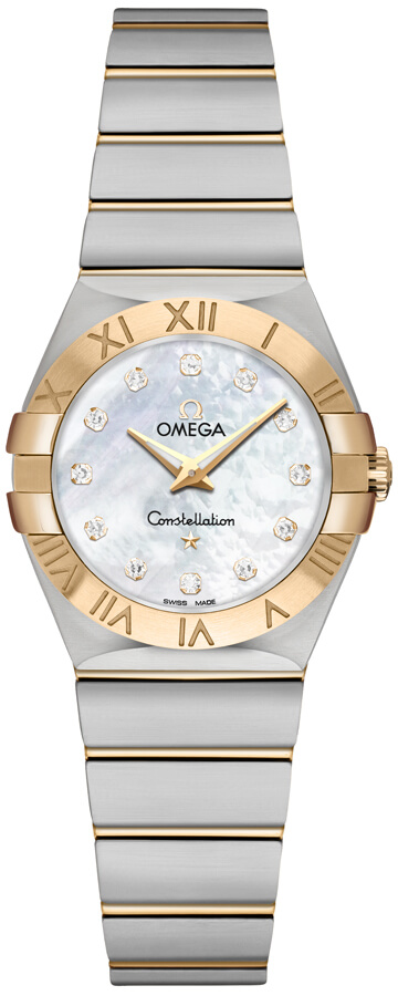 Omega Constellation Battery Operated Quartz Pearl White Ladies Watch 12320246055002 