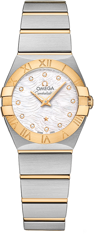 Omega Constellation Battery Operated Quartz Pearl White Ladies Watch 12320246055008 