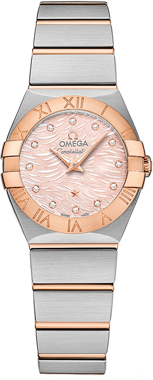 Omega Constellation Battery Operated Quartz Pink Ladies Watch 12320246057003 