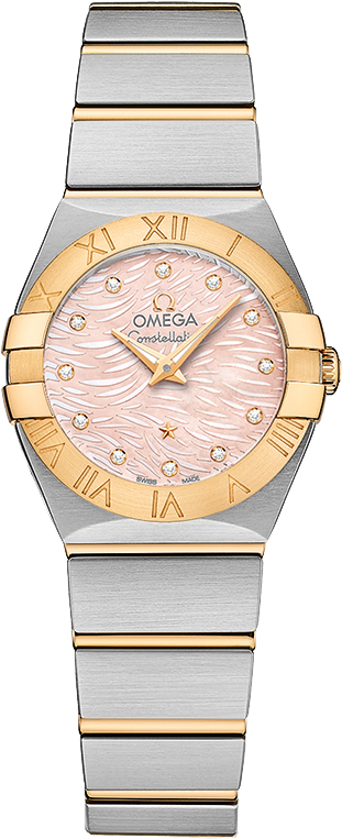 Omega Constellation Battery Operated Quartz Pink Ladies Watch 12320246057004 