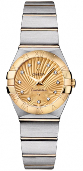 Omega Constellation Battery Operated Quartz Gold Ladies Watch 12320246058001 