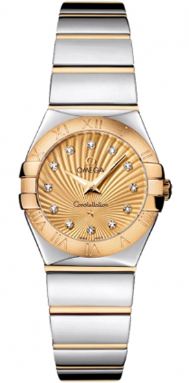 Omega Constellation Battery Operated Quartz Gold Ladies Watch 12320246058002 