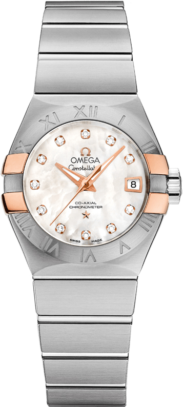 Omega Constellation Self winding Automatic Chronometer Pearl White Ladies Watch 12320272055004 
